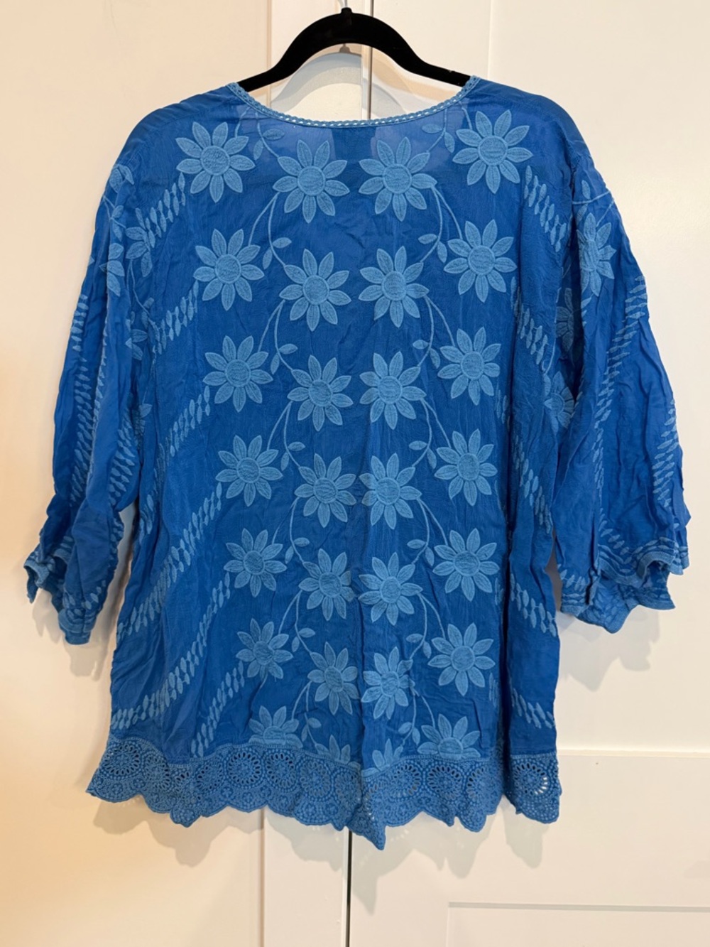 Johnny Was Milano Tunic in Blue Size XL EUC Cottagore Cabincore Boho - Picture 8 of 13